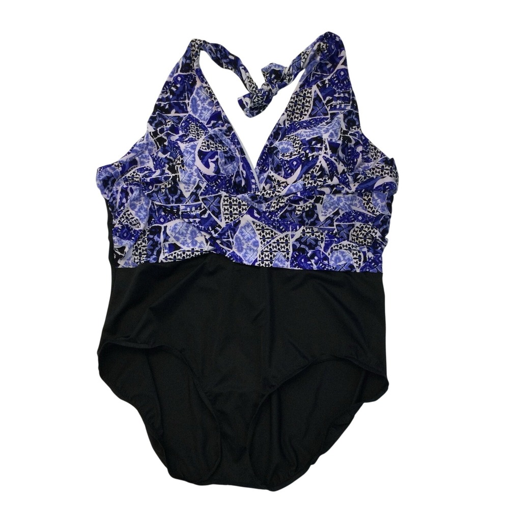 trimshaper one piece swimsuit Size 24W Addison‎ Control  Purple & Black